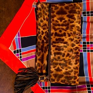 Michael Kors leopard-print clutch/shoulder bag